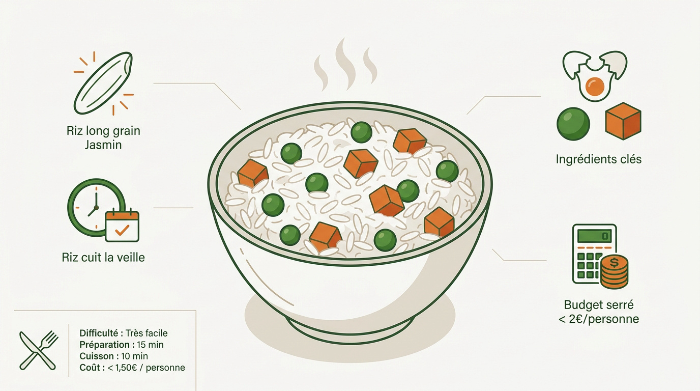 Infographie pour réussir un riz cantonais parfait