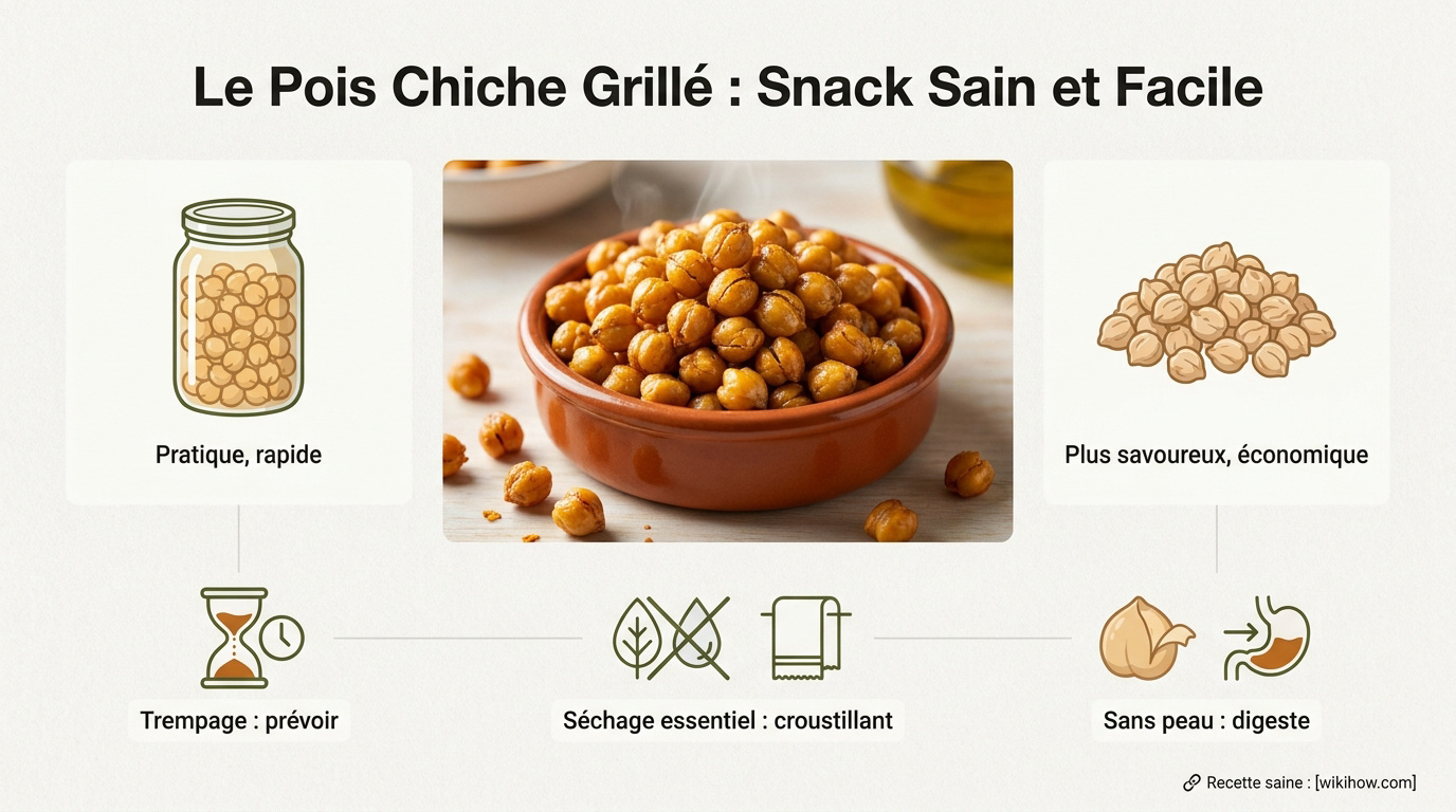 Pois chiches grillés croustillants aux épices pour l'apéritif