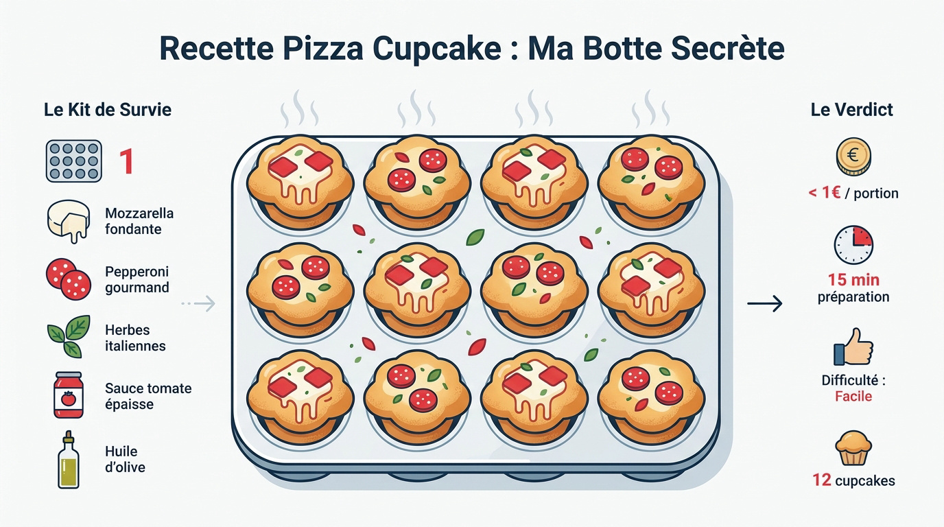 Petits cupcakes de pizza dorés sortant du four
