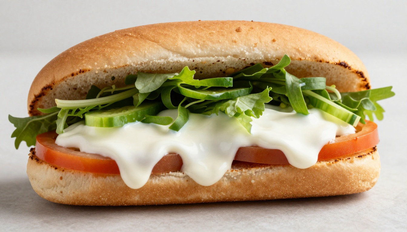 La sauce blanche maison et les garnitures fraîches