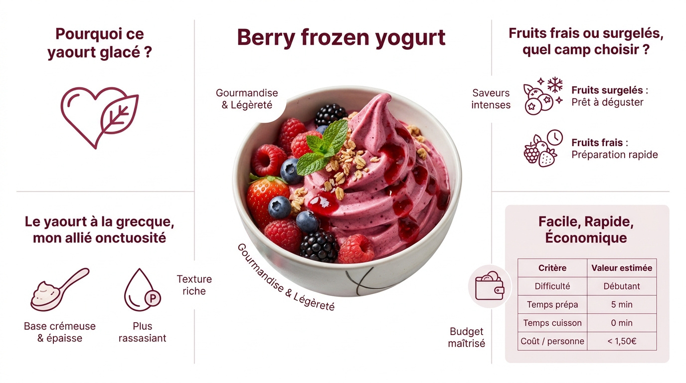 Yaourt glacé onctueux aux fruits rouges dans un bol