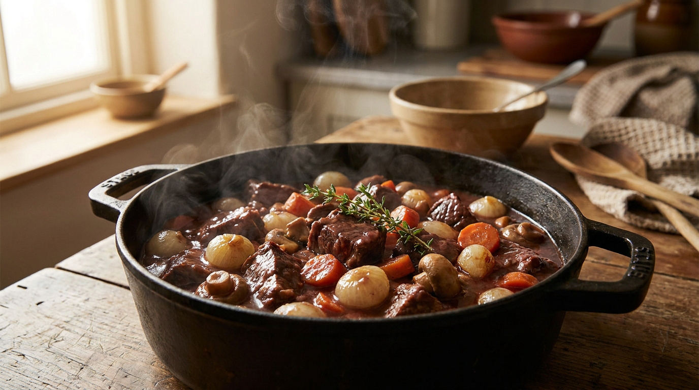 Ma recette de boeuf bourguignon : secrets d’un plat fondant