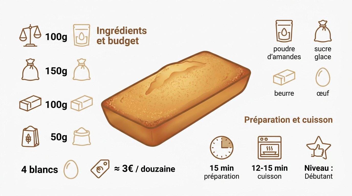Ingrédients et préparation de financiers dorés dans leurs moules