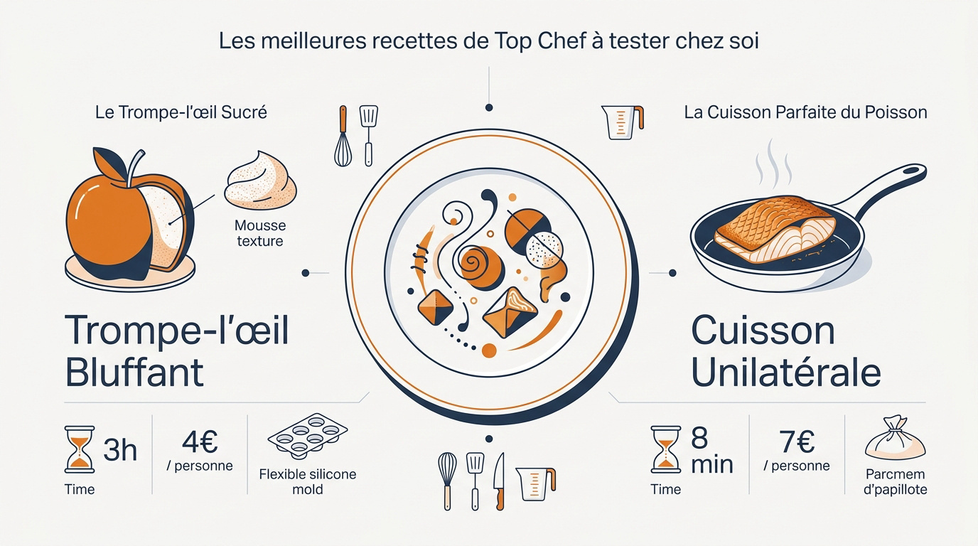 Dressage gastronomique d'un plat inspiré par l'émission Top Chef
